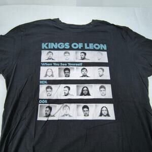 Kings of Leon Band Crew Neck Graphic T Shirt Mens Size Extra Large XL Black